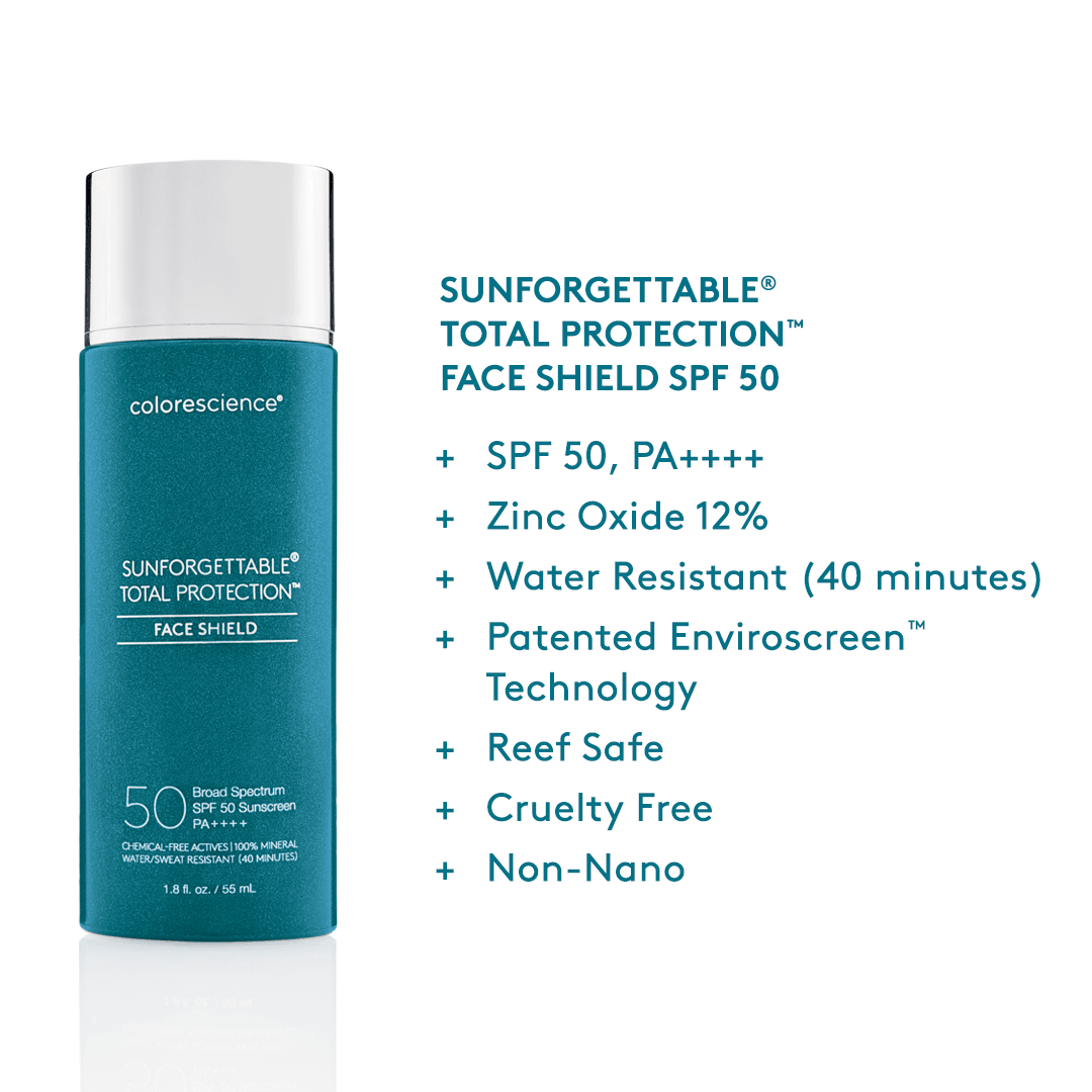 SUNFORGETTABLE® TOTAL PROTECTION™ FACE SHIELD CLASSIC SPF 50 (Sunscreen) från ColoreScience. | SugarMe Esthetics